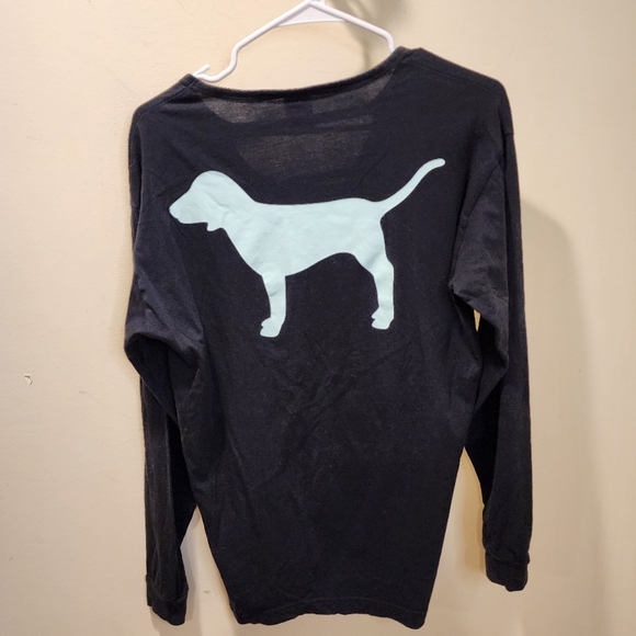 Pink by Victoria's Secret Black Long Sleeves Logo T-shirt  size S - Picture 8 of 10